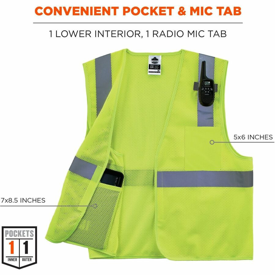 Tenacious Holdings, Inc Ergodyne 24521 Ergodyne GloWear 8210HL Mesh Hi-Vis Safety Vest