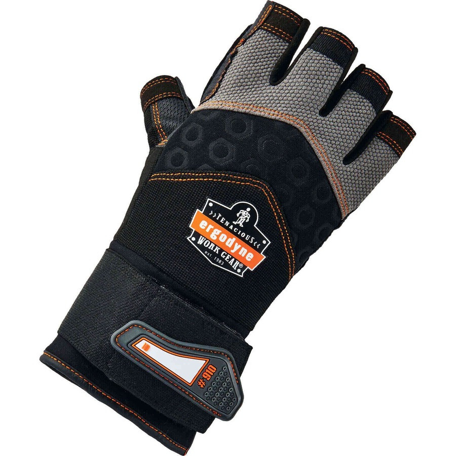 Tenacious Holdings, Inc Ergodyne 17716 Ergodyne ProFlex 910 Half-Finger Impact Gloves + Wrist Support