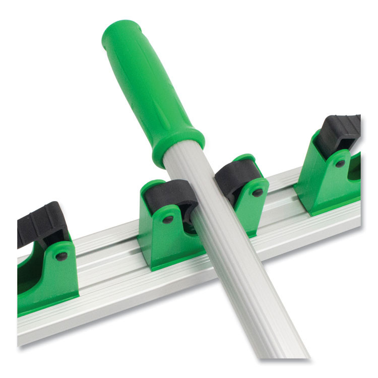 UNGER HO350 Hang Up Cleaning Holder, 14 x 3.15 x 2.17, Silver/Green
