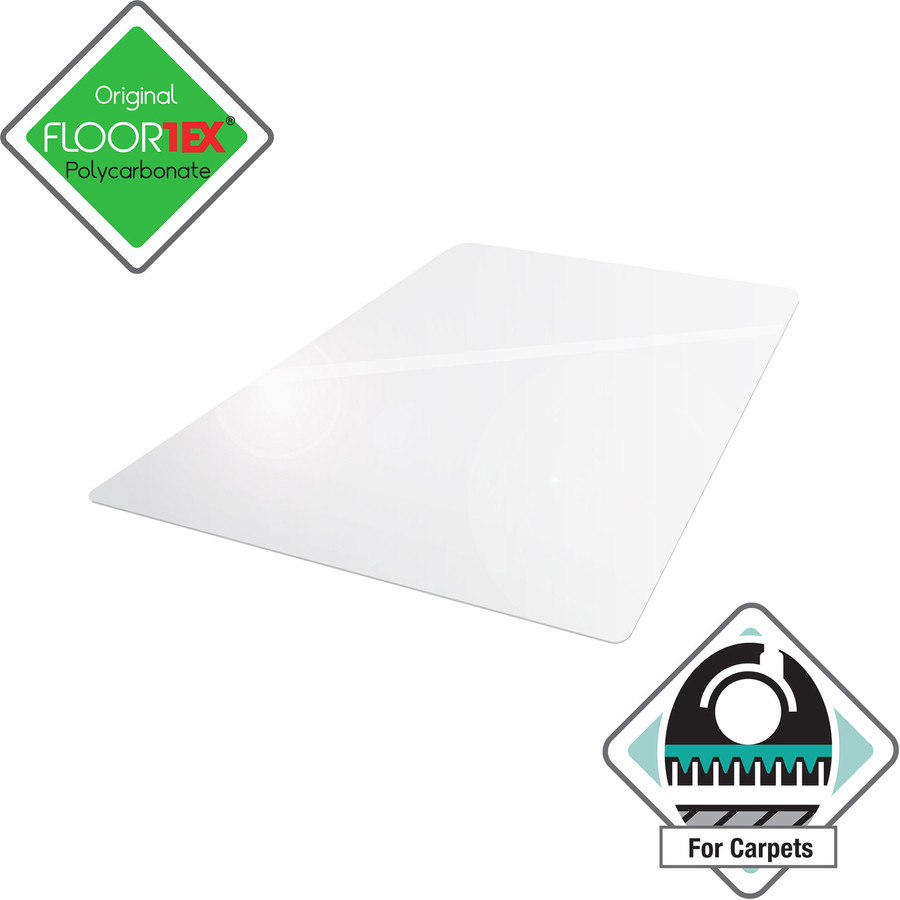 Floortex 1115223ER Ultimat&reg; Polycarbonate Rectangular Chair Mat for Carpets up to 1/2" - 48" x 60"