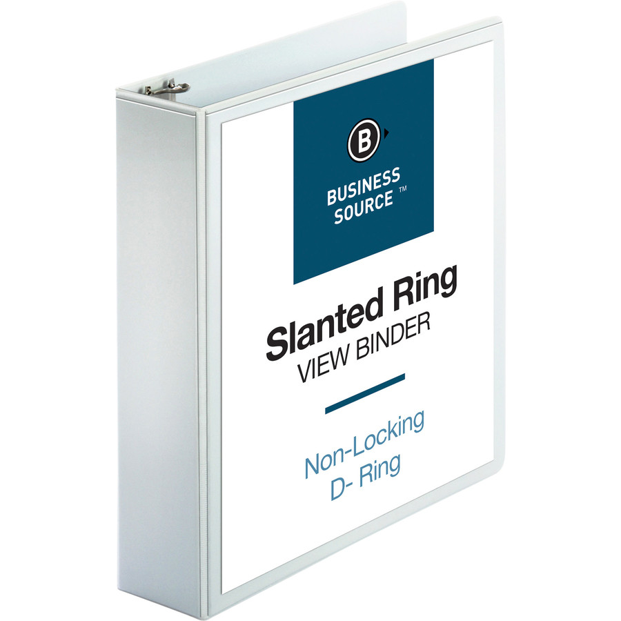 Business Source 28442 Business Source Basic D-Ring White View Binders