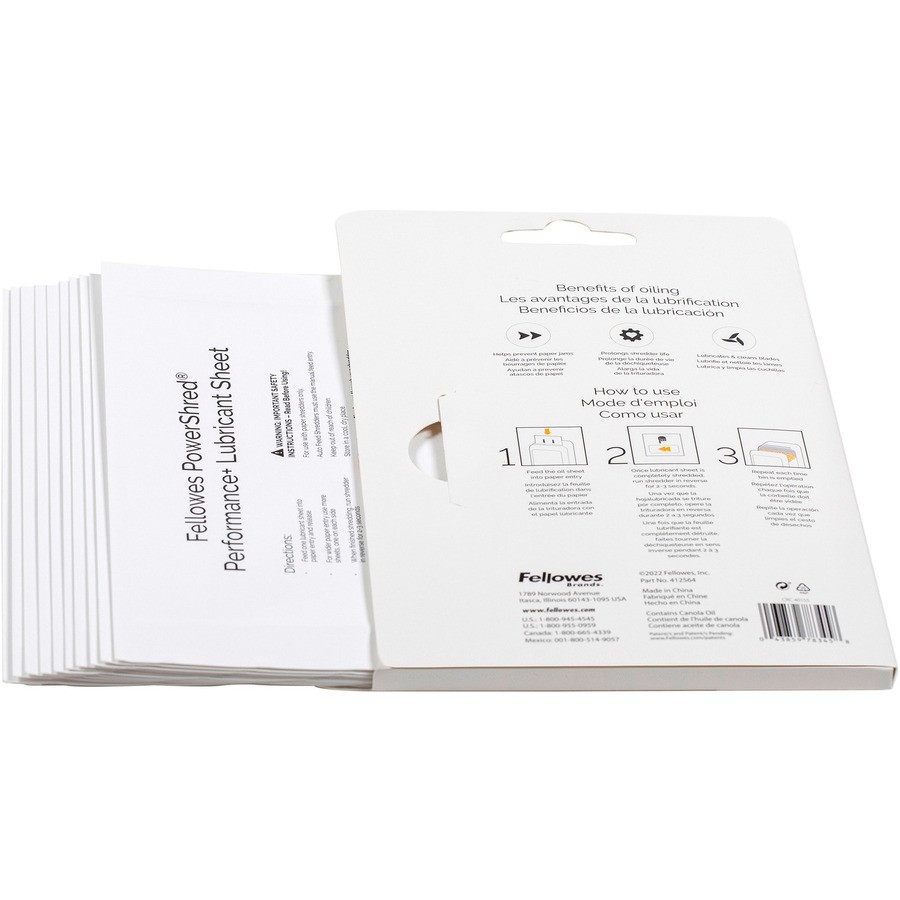 Fellowes, Inc. Fellowes 4015501 Fellowes Powershred Performance+ Lubricant Sheets