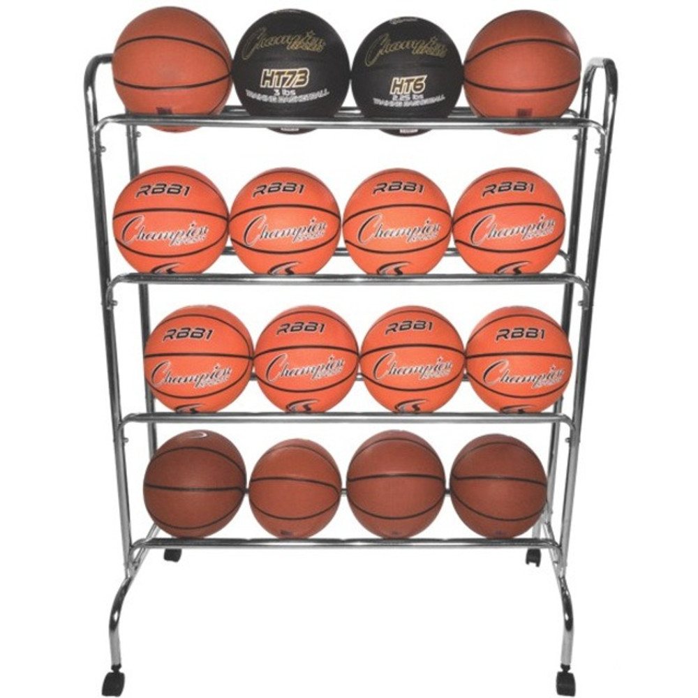 Champion Sports BRC4 Champion Sports 16 Ball Powder-Coated Ball Cart