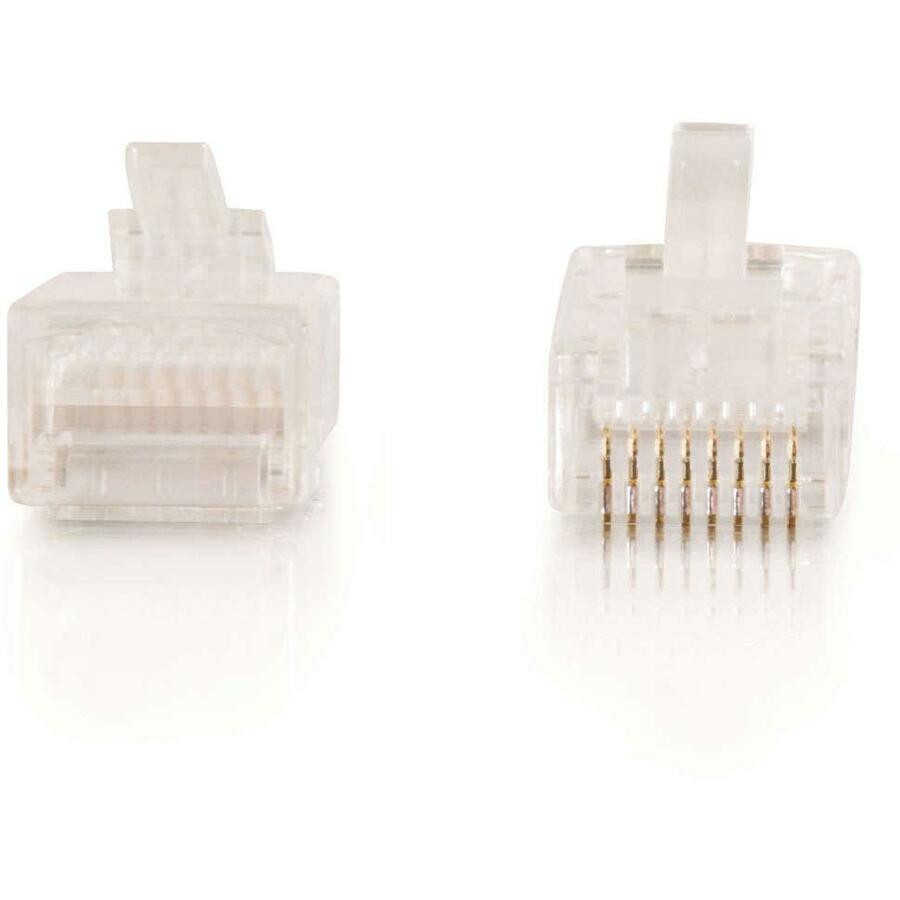 C2G 11381 C2G RJ45 Cat5E Modular Plug for Round Stranded Cable Multipack (100-Pack)
