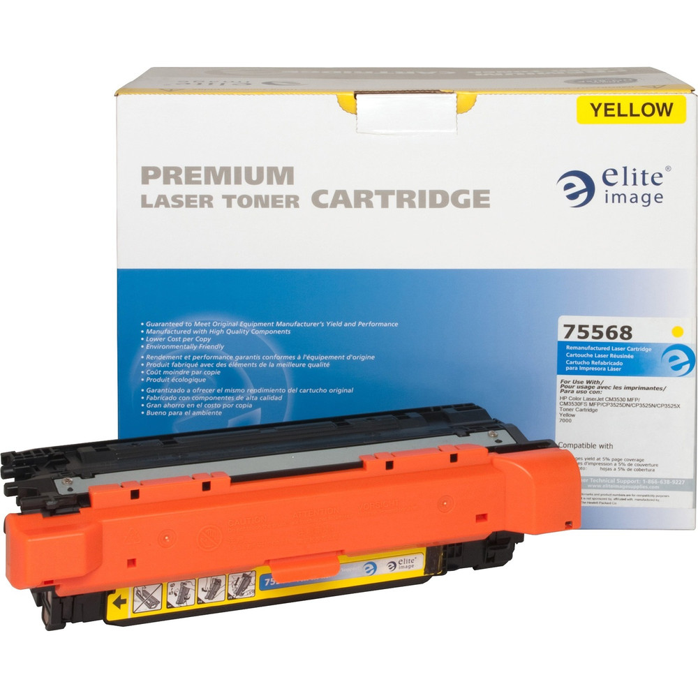Elite Image 75568 Elite Image Remanufactured Laser Toner Cartridge - Alternative for HP 504A (CE252A) - Yellow - 1 Each
