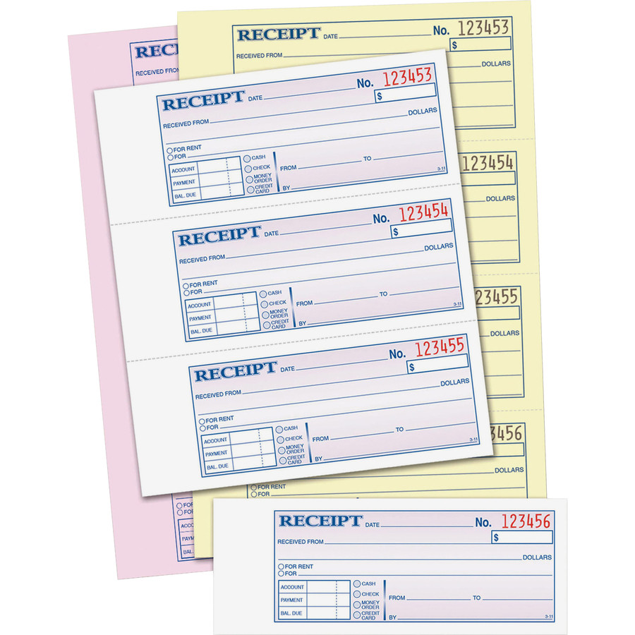 TOPS Products Adams TC1182 Adams Tapebound 3-part Money Receipt Book