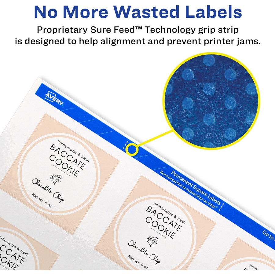 Avery Avery&reg; 22565 Avery&reg; Sure Feed Glossy White Square Labels
