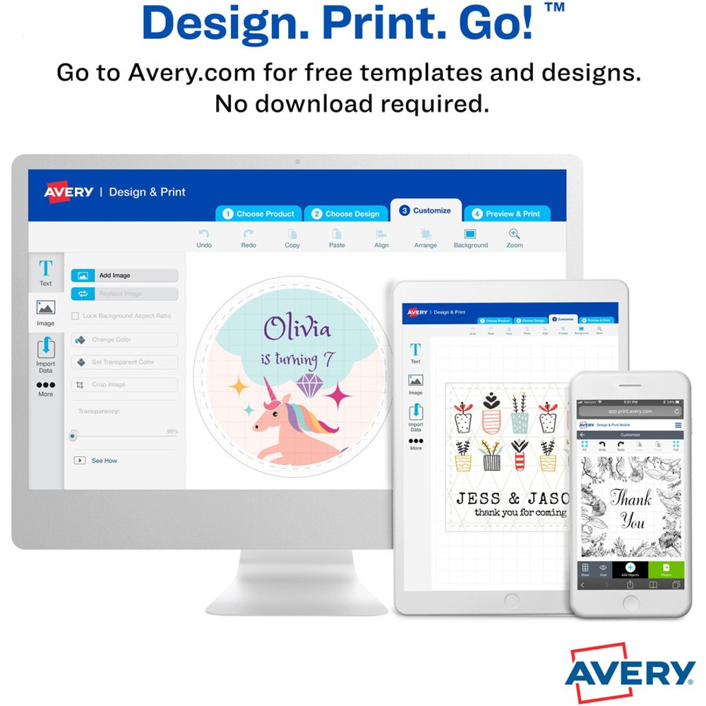 Avery Avery&reg; 22565 Avery&reg; Sure Feed Glossy White Square Labels