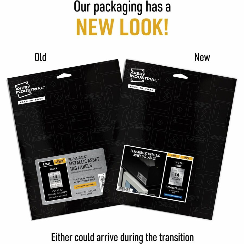 Avery Avery&reg; 61528 Avery&reg; PermaTrack Metallic Asset Tag Labels, 1-1/4" x 2-3/4" , 112 Asset Tags