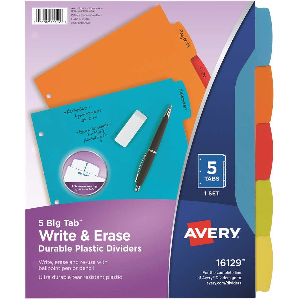 Avery Avery&reg; 16129 Avery&reg; Big Tab Write & Erase Durable Plastic Dividers