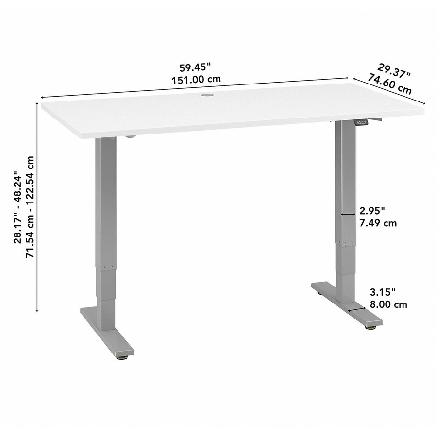 Bush Industries, Inc Bush Business Furniture M4S6030WHSK Bush Business Furniture Move 40 Series 60w X 30d Electric Height Adjustable Standing Desk
