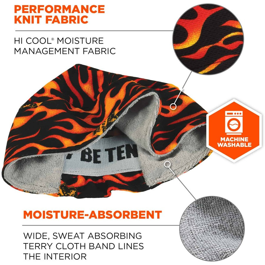 Tenacious Holdings, Inc Chill-Its 12514 Chill-Its 6630 Flames Skull Cap - Terry Cloth