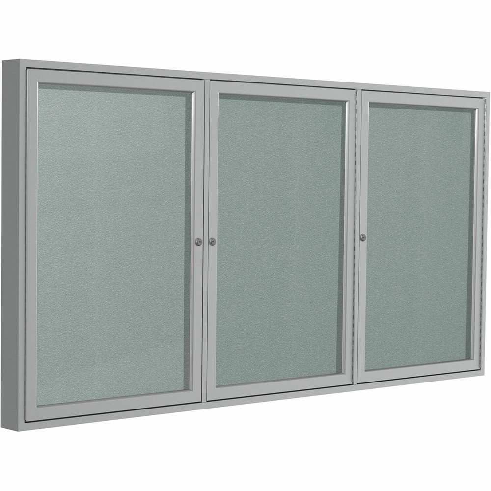 Ghent Manufacturing, Inc Ghent PA33672VX-193 Ghent 3 Door Enclosed Vinyl Bulletin Board with Satin Frame