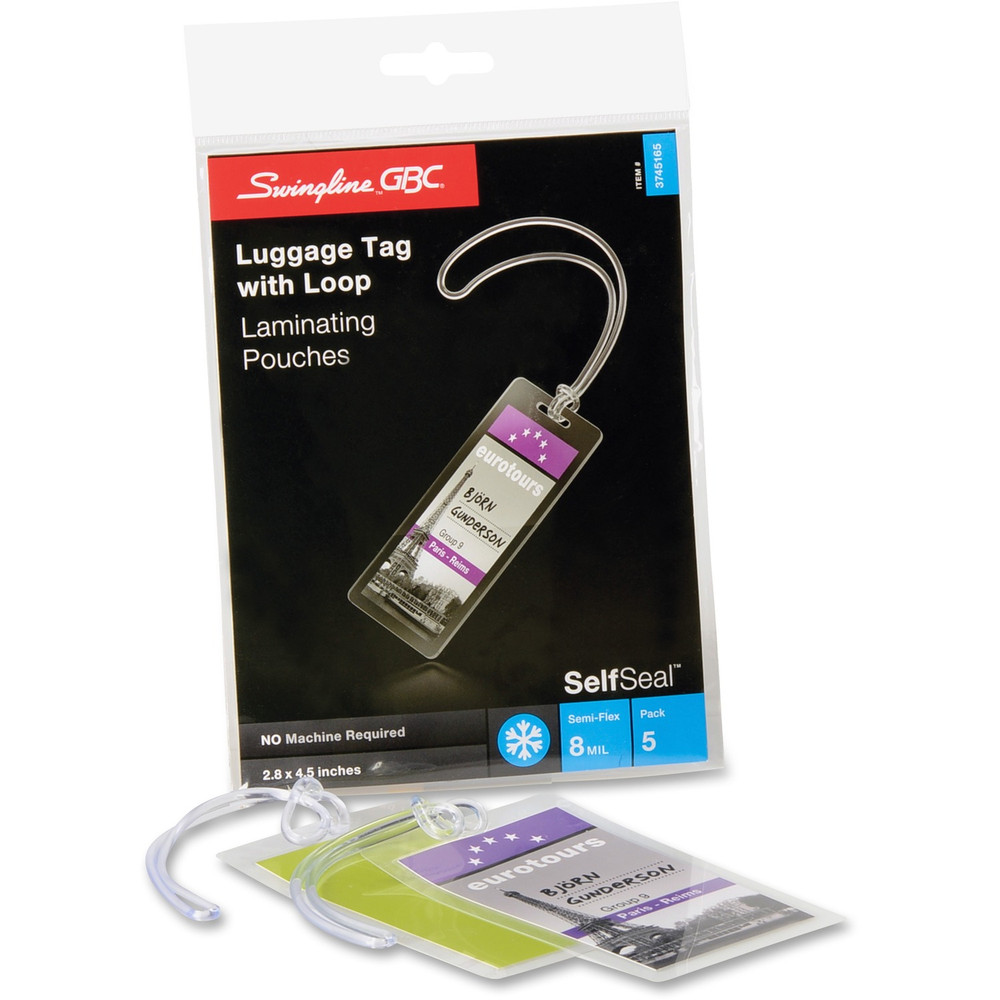GBC 3745165 GBC Self-Sealing Luggage Tag Laminating Pouches