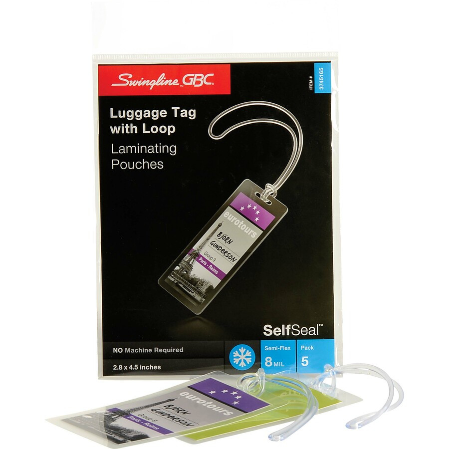 GBC 3745165 GBC Self-Sealing Luggage Tag Laminating Pouches