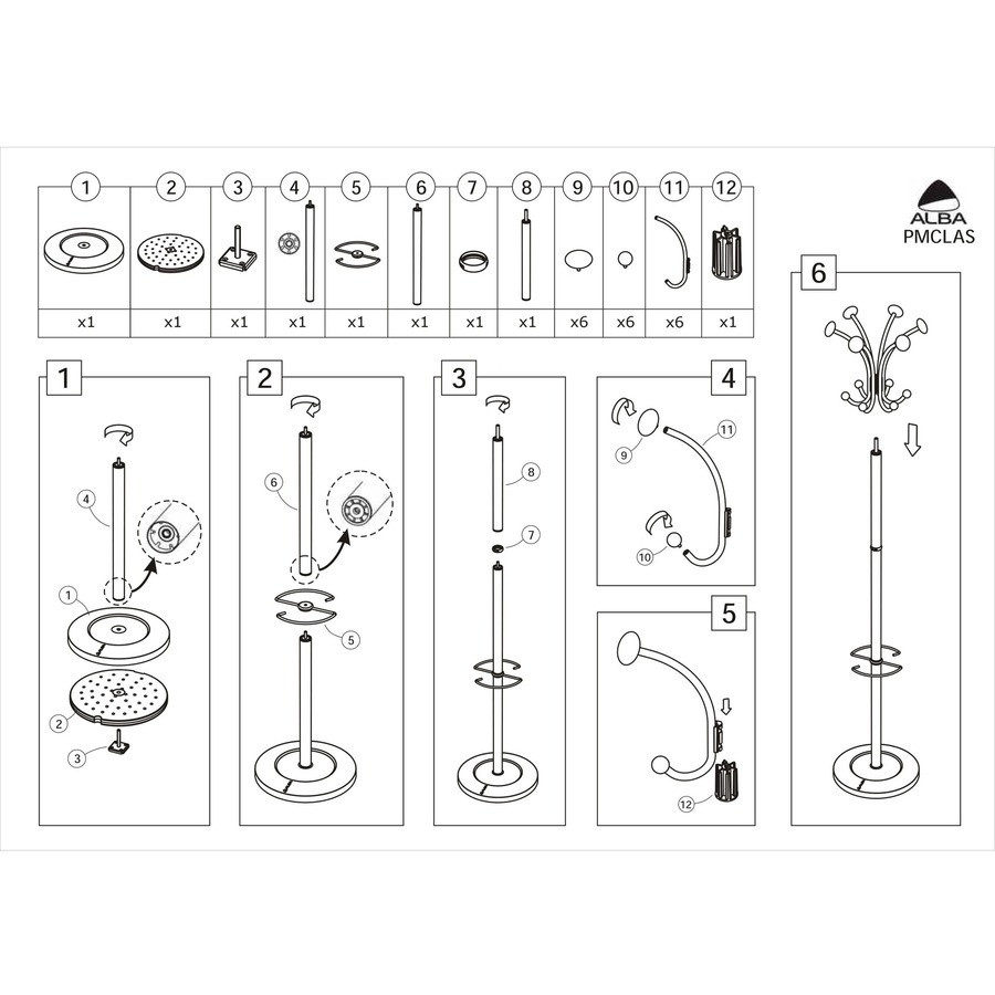 Alba, Inc Alba PMCLAS Alba Classic Coat Stand