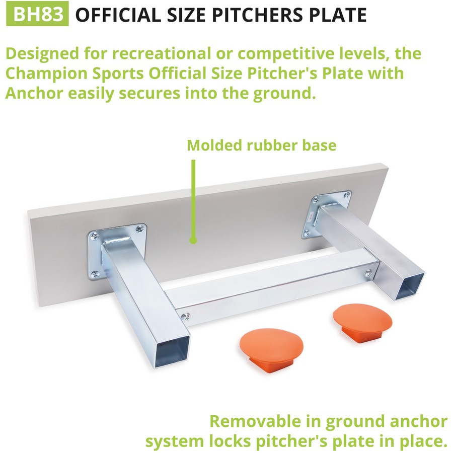Champion Sports BH83 Champion Sports Official Size Pitchers Plate w/Anchor