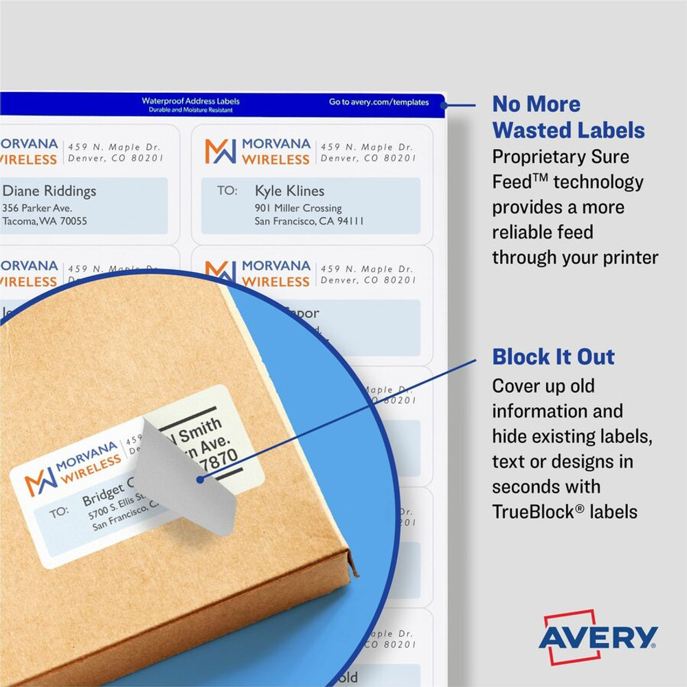 Avery Avery® 8168 Avery® Shipping Labels, Sure Feed, 3-1/2" x 5" , 100 Labels (8168) Avery Avery® 8168 Avery® Shipping Labels, Sure Feed, 3-1/2" x 5" , 100 Labels (8168)