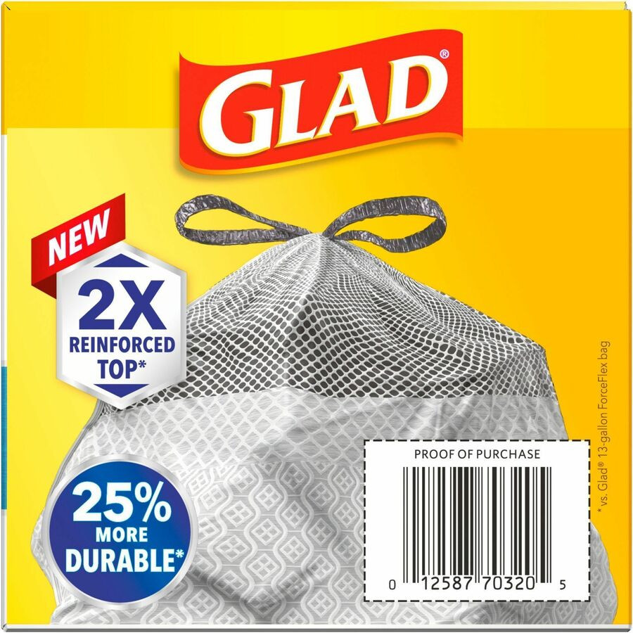 The Clorox Company Glad 70320CT Glad ForceFlexPlus Tall Kitchen Drawstring Trash Bags