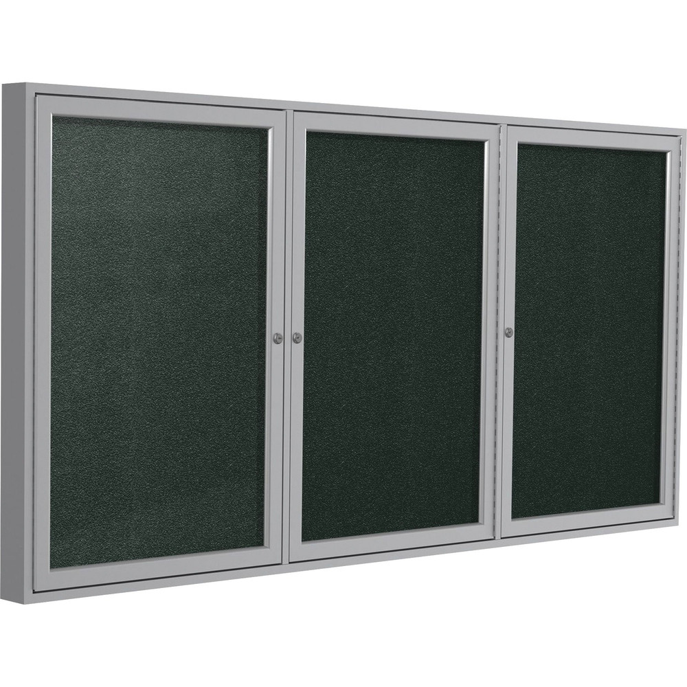 Ghent Manufacturing, Inc Ghent PA34872VX183 Ghent 3 Door Enclosed Vinyl Bulletin Board with Satin Frame