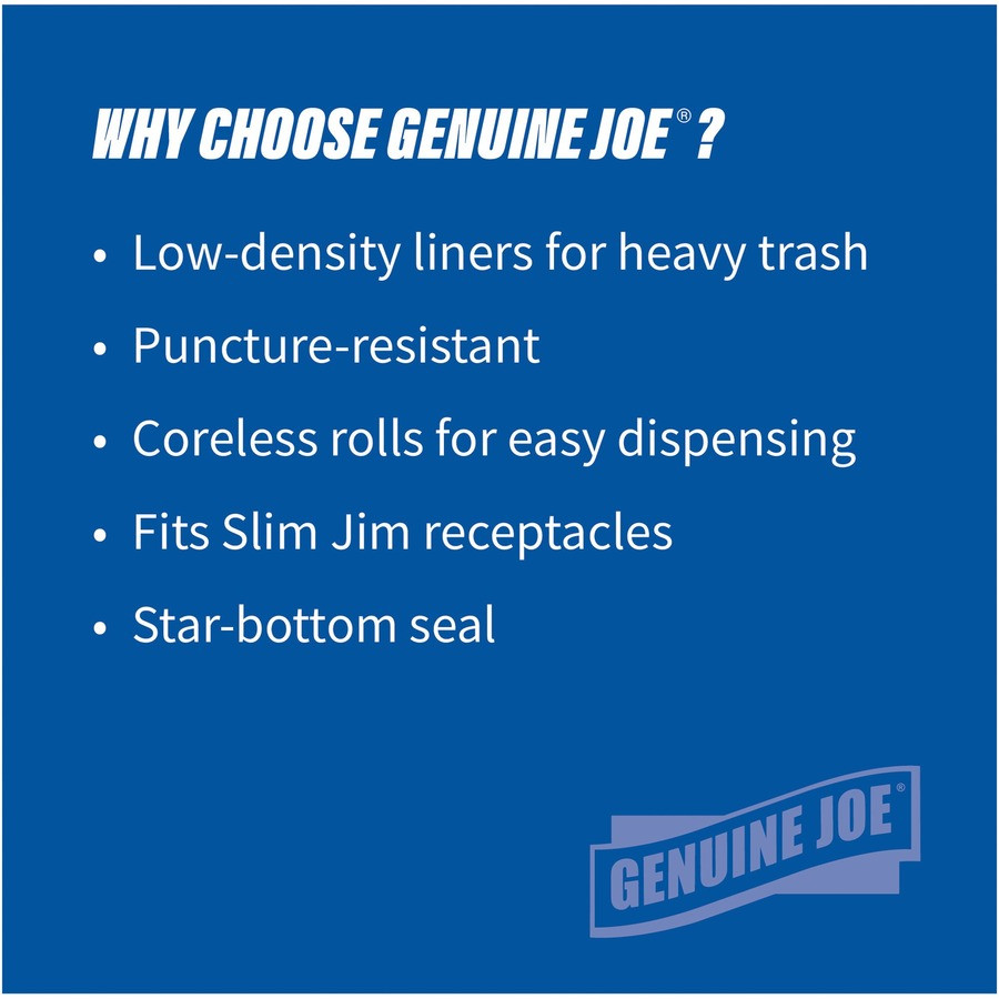 Genuine Joe 70057 Genuine Joe Slim Jim 23-gallon Can Liners