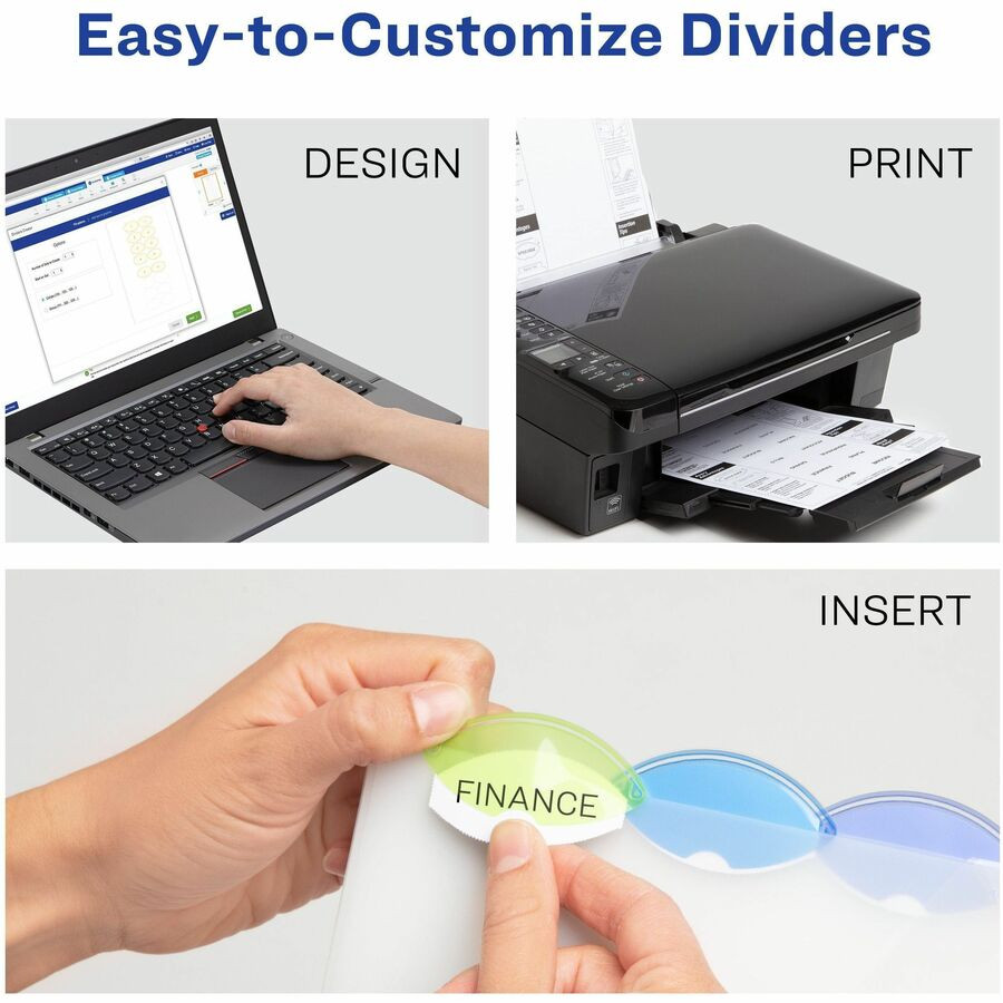 Avery Avery&reg; 11200 Avery&reg; Insertable Style Edge&trade; Plastic Dividers, 5 tabs, 1 set