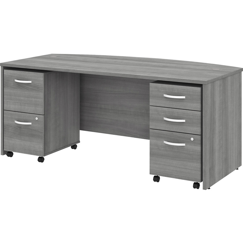 Bush Industries, Inc Bush Business Furniture STC012PGSU Bush Business Furniture Studio C 72W X 36D Bow Front Desk With Mobile File Cabinets