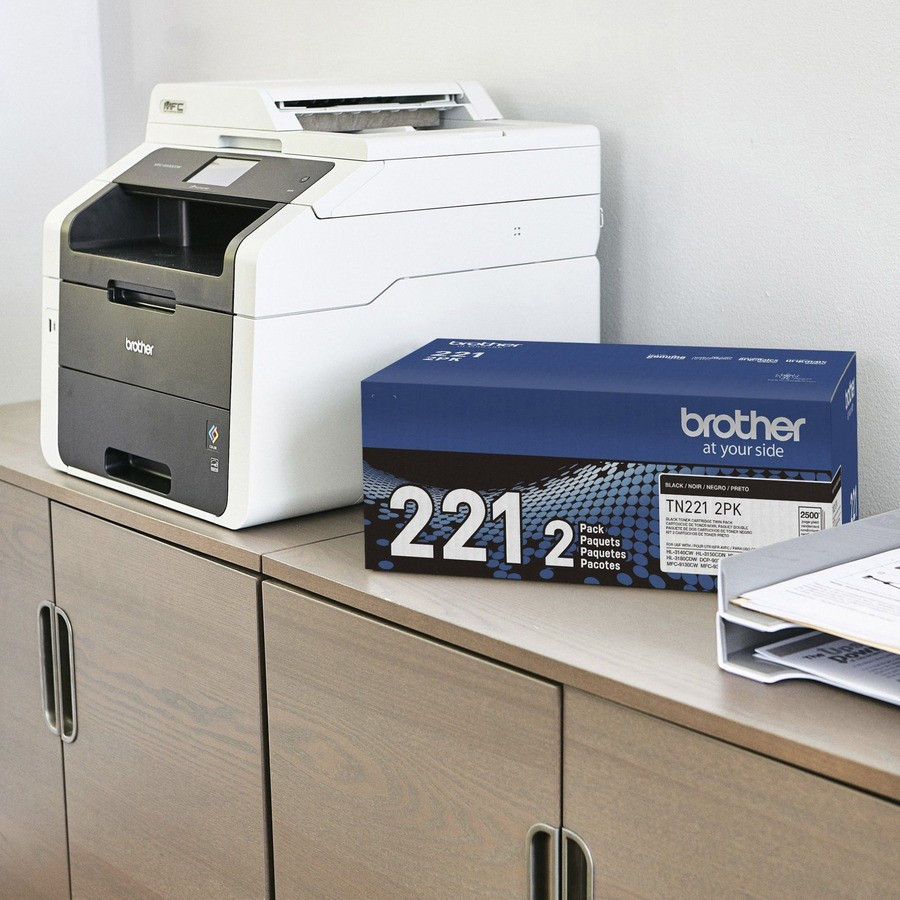 Brother Industries, Ltd Brother TN2212PK Brother TN221 Original Standard Yield Laser Toner Cartridge - Twin-pack - Black - 2 / Box