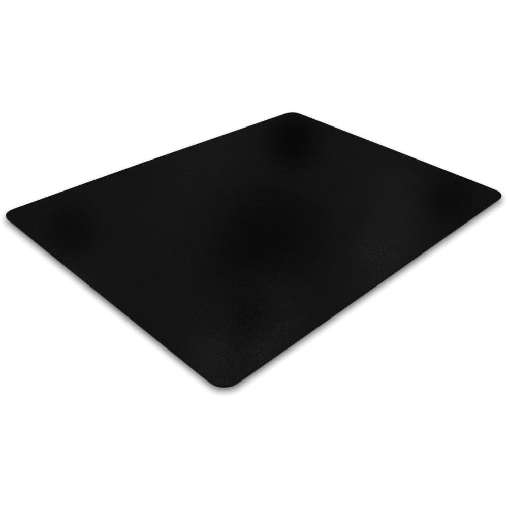 Floortex FC124860HEBV Advantagemat&reg; Black Vinyl Rectangular Chair Mat for Hard Floor - 48" x 60"