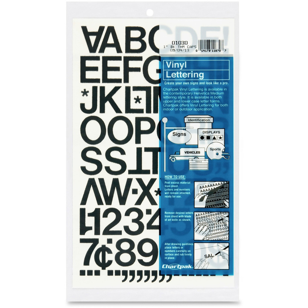 Chartpak, Inc Chartpak 01030 Chartpak Vinyl Helvetica Style Letters/Numbers