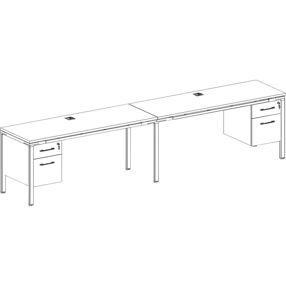 Norstar Office Products Inc Boss SGSD006110 Boss 2 Desks Side by Side with 2 3/4 Pedestals