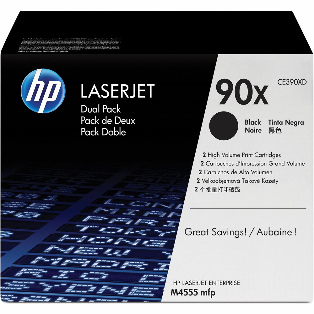 HP Inc. HP CE390XD HP 90X (CE390XD) Original Laser Toner Cartridge - Dual Pack - Black - 2 / Carton HP Inc. HP CE390XD HP 90X (CE390XD) Original Laser Toner Cartridge - Dual Pack - Black - 2 / Carton
