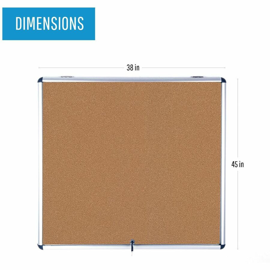 Bi-silque S.A MasterVision VT380101150 MasterVision Enclore Top Hinged Cork Aluminum Indoor Glaze Case