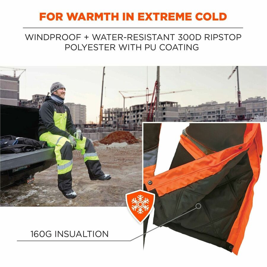 Tenacious Holdings, Inc Ergodyne 25636 Ergodyne 8928 Hi-Vis Insulated Rain Bibs