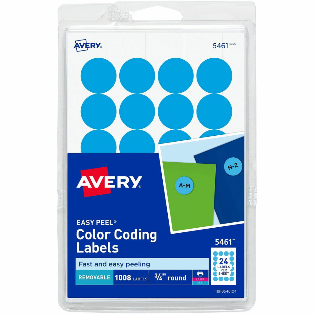 Avery Avery&reg; 05461 Avery&reg; Removable Color-Coding Labels, 3/4" Diameter, 1,008 Labels (5461)