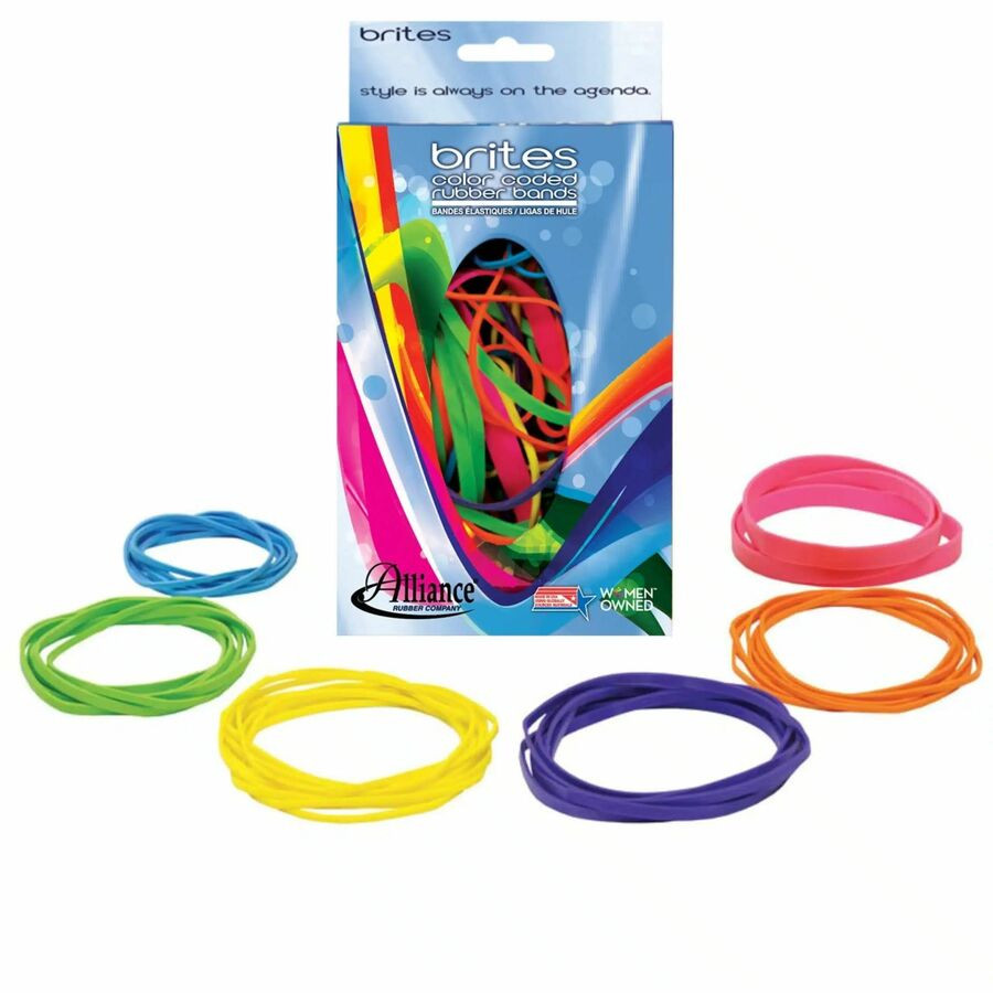 Alliance Rubber Company Brites 07706 Brites Color-Coded Rubber Bands