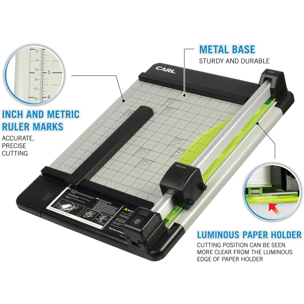 Carl Manufacturing USA, Inc CARL 12210 CARL Heavy-Duty Metal Base 12" Paper Trimmer Carl Manufacturing USA, Inc CARL 12210 CARL Heavy-Duty Metal Base 12" Paper Trimmer