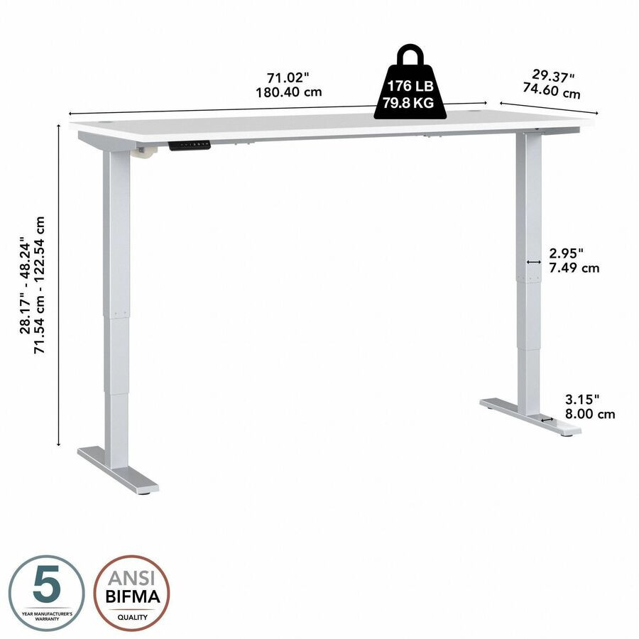 Bush Industries, Inc Bush Business Furniture M4S7230WHSK Bush Business Furniture Move 40 Series 72w X 30d Electric Height Adjustable Standing Desk