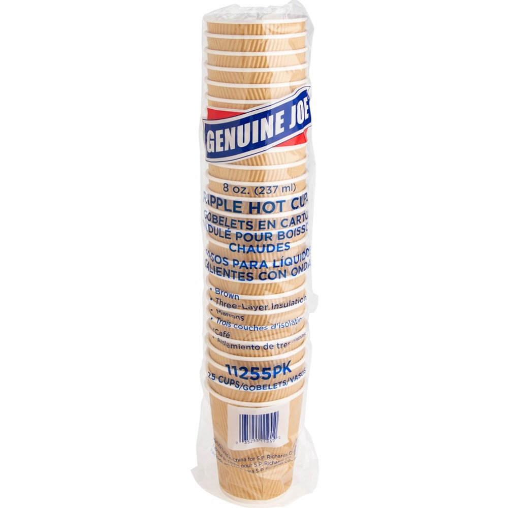 Genuine Joe 11255CT Genuine Joe 8 oz Rippled Hot Cups
