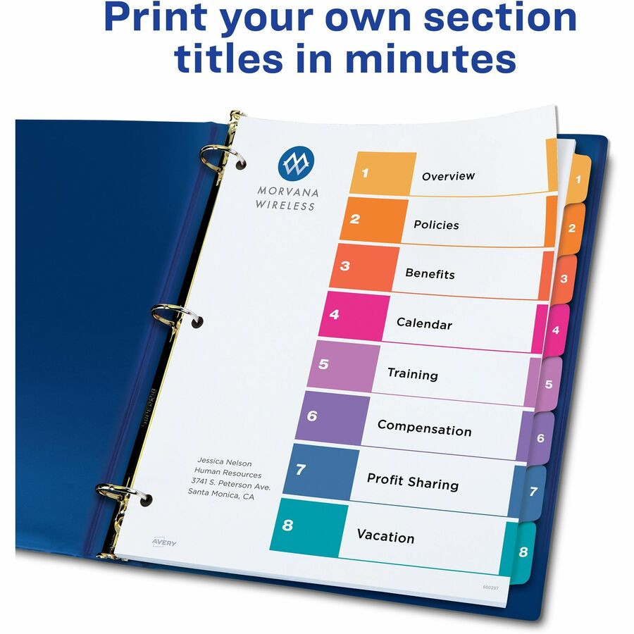 Avery Avery&reg; 11186 Avery&reg; Ready Index Custom TOC Binder Dividers