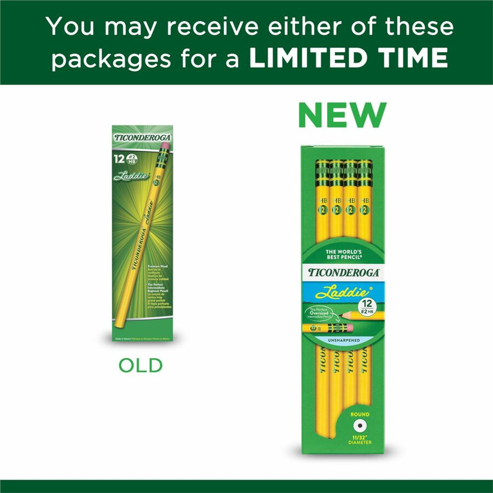 Dixon Ticonderoga Company Ticonderoga 13304 Ticonderoga Laddie No. 2 Pencils with Erasers