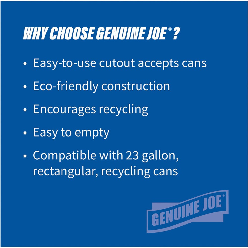 Genuine Joe 98219CT Genuine Joe 23-gallon Recycling Bin Round Cutout Lid