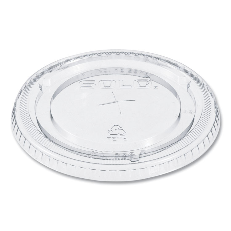 DART SOLO® 626TSCT PETE Flat Straw-Slot Cold Cup Lids, Fits 16 oz to 24 oz Cold Cups, Plastic, Clear, 100/Pack, 10 Packs/Carton