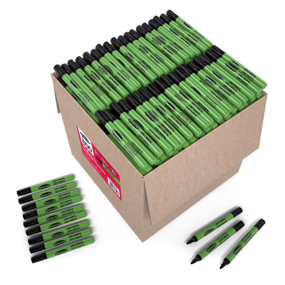 EASTPOINT USA LLC Show-me® Medium Tip Slim Barrel Dry Erase Markers, Black, Extra Large Bulk Box of 800