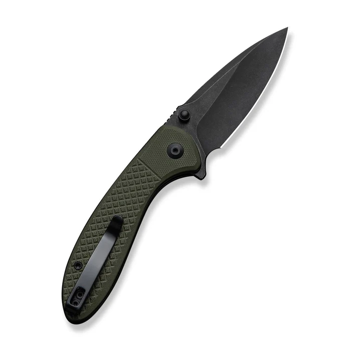 CIVIVI Knives C24031-2 Faeger Flipper & Thumb Stud & Button Lock Knife Milled OD Green G10 Handle
