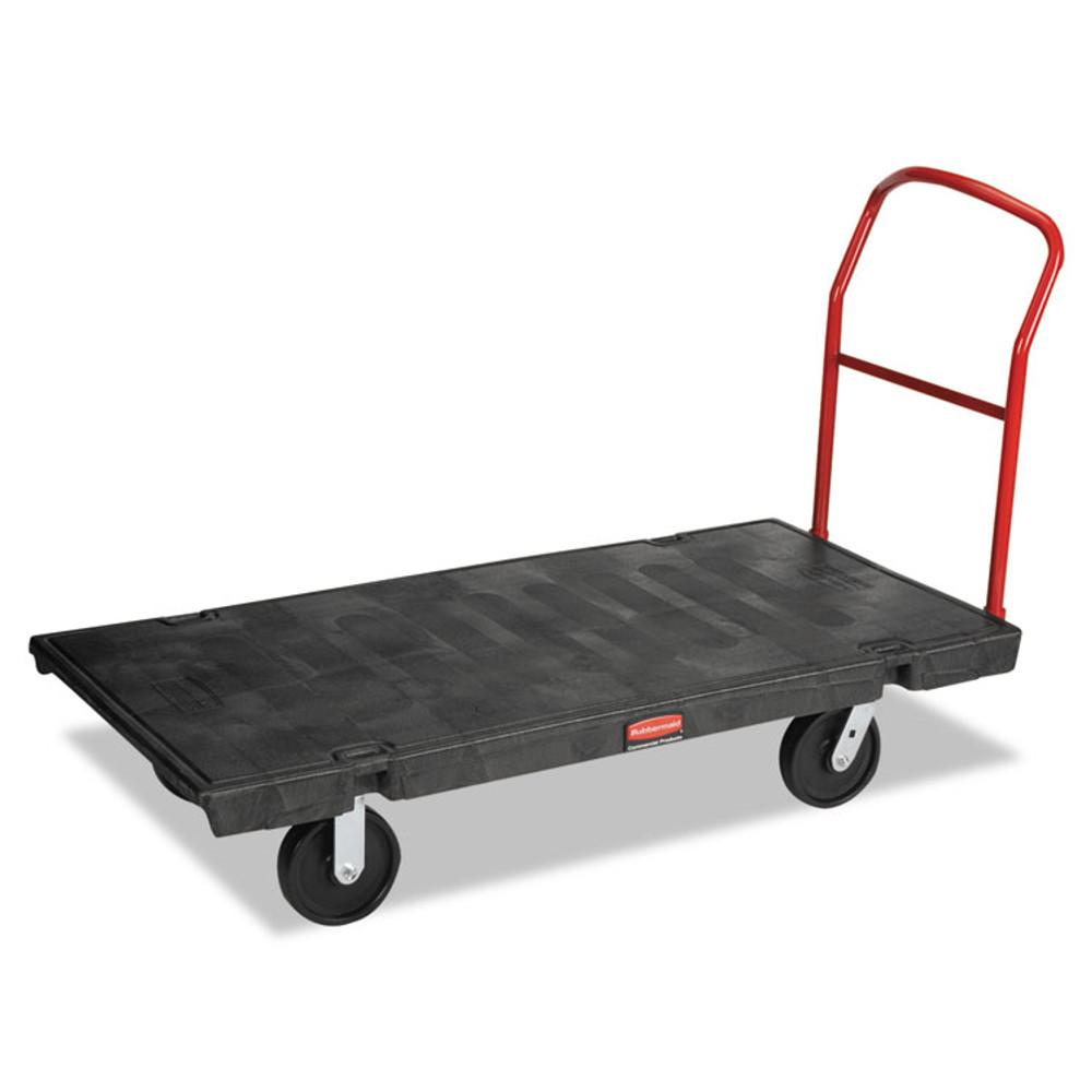 RUBBERMAID COMMERCIAL PROD. 4471 BLA Platform Truck with 8" Polyolefin Casters, 2,000 lb Capacity, 30 x 60 x 7, Black