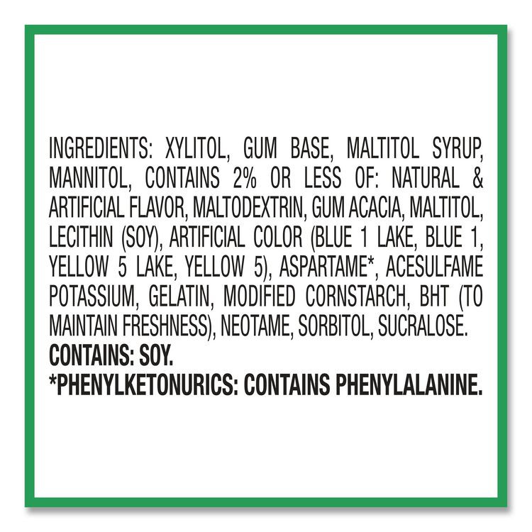 THE HERSHEY COMPANY ICE BREAKERS 22002651 Ice Cubes Spearmint Sugar-Free Gum, Spearmint, 40 Cubes/Bottle, 4 Bottles/Carton