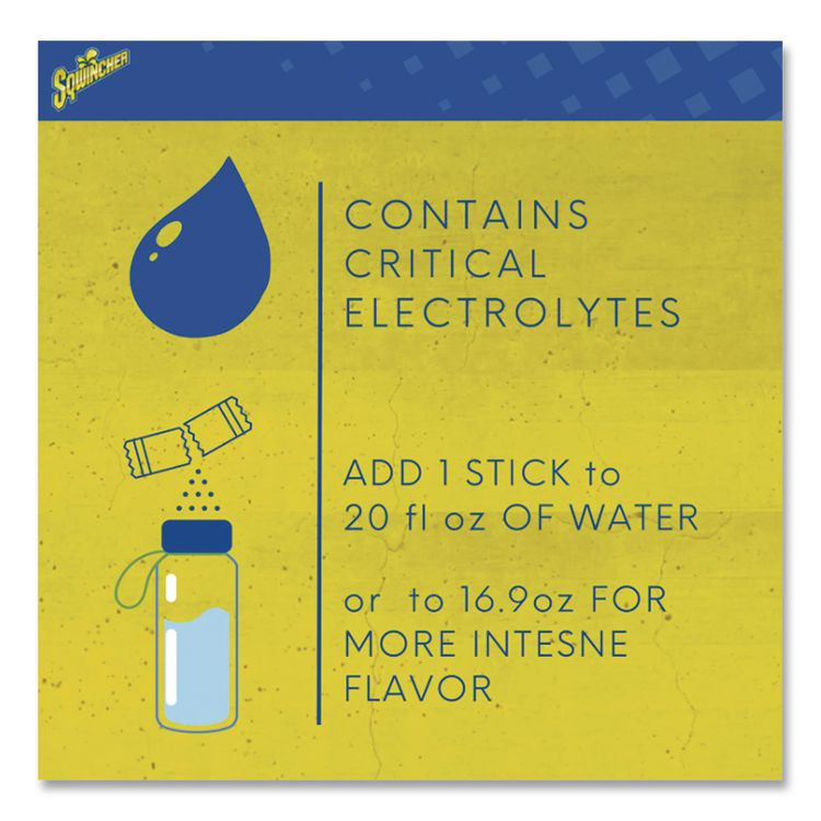 SQWINCHER CORP 060103LA Sugar-Free Qwik Stik Energy Drink Mix, Lemonade, 1.26 oz Packet, 50/Pack