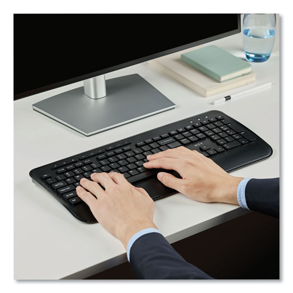 NXT TECHNOLOGIES 60881 Wireless Comfort Keyboard, 2.4 GHz Frequency/23 ft Wireless Range, Black