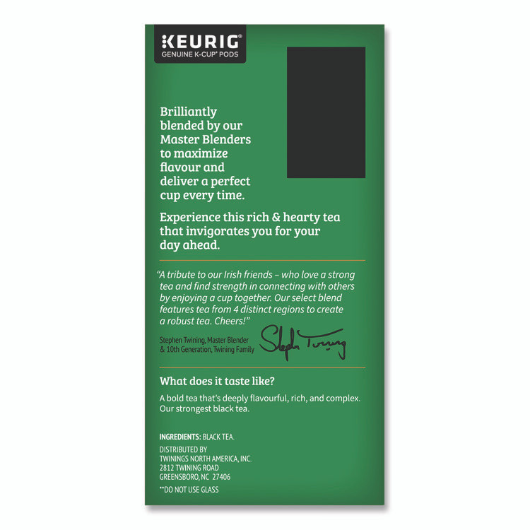 TWININGS NORTH AMERICA INC TNA87303 Tea K-Cups, Irish Breakfast, 0.11 oz, 24/Box